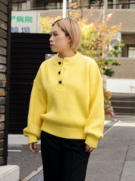AMBERGLEAM WARM HENRY SWEATER / Neon yellow