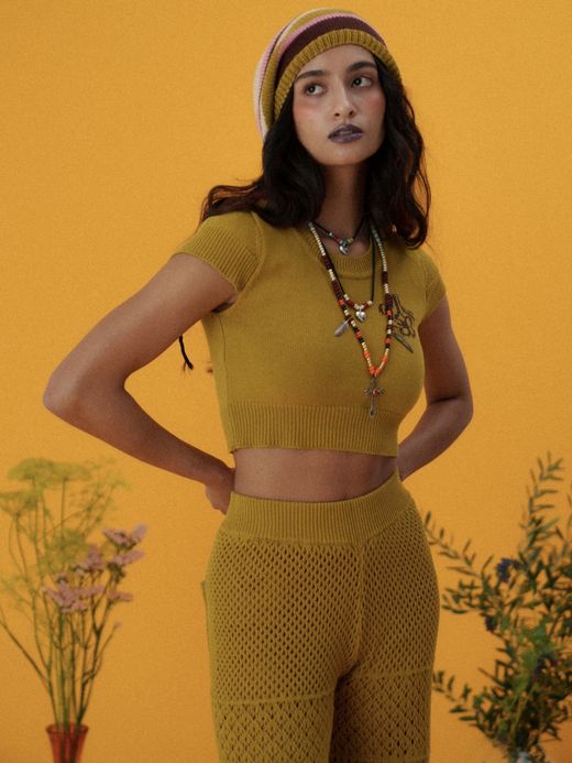 AMBERGLEAM COTTON SUMMER KNIT TAM / 2colors