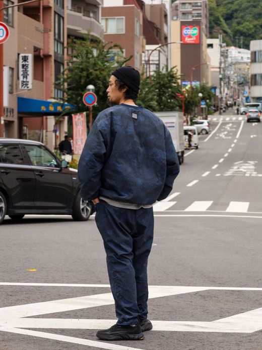 S.F.C BASEBALL HALF ZIP JACKET / Navy tree camo