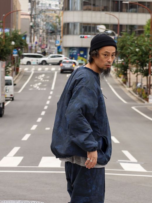 S.F.C BASEBALL HALF ZIP JACKET / Navy tree camo