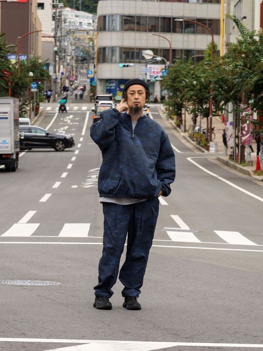 S.F.C BASEBALL HALF ZIP JACKET / Navy tree camo