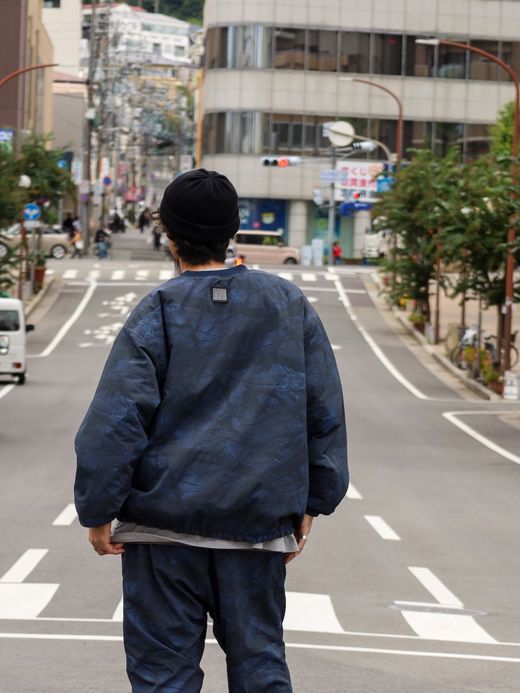 S.F.C BASEBALL HALF ZIP JACKET / Navy tree camo