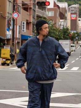 BASEBALL HALF ZIP JACKET / Navy tree camo