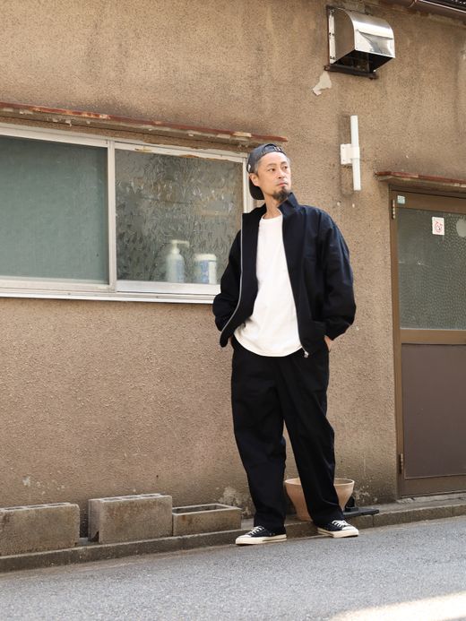 organicsta ORGANIC COTTON BROADCLOTH TRACK JACKET / Black