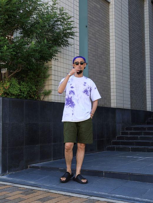 ANACHRONORM STENCIL UNEVEN DIE S/S T-S / Purple
