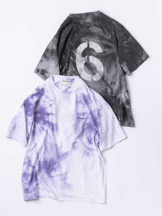 ANACHRONORM STENCIL UNEVEN DIE S/S T-S / Purple