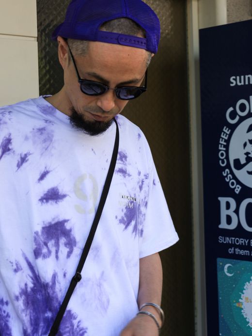 ANACHRONORM STENCIL UNEVEN DIE S/S T-S / Purple