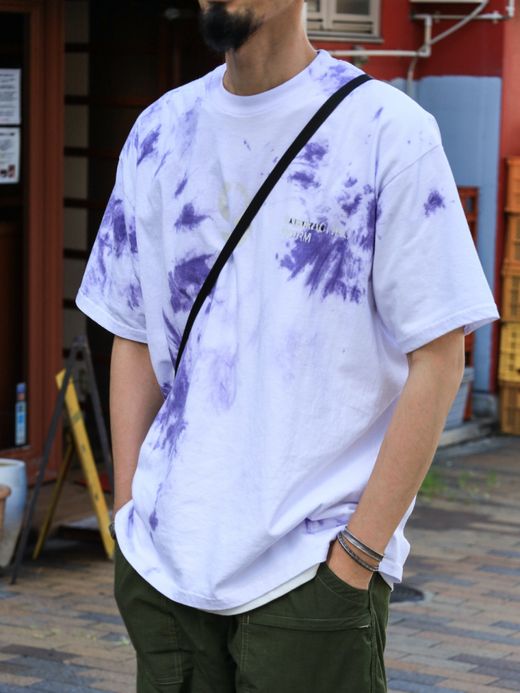 ANACHRONORM STENCIL UNEVEN DIE S/S T-S / Purple
