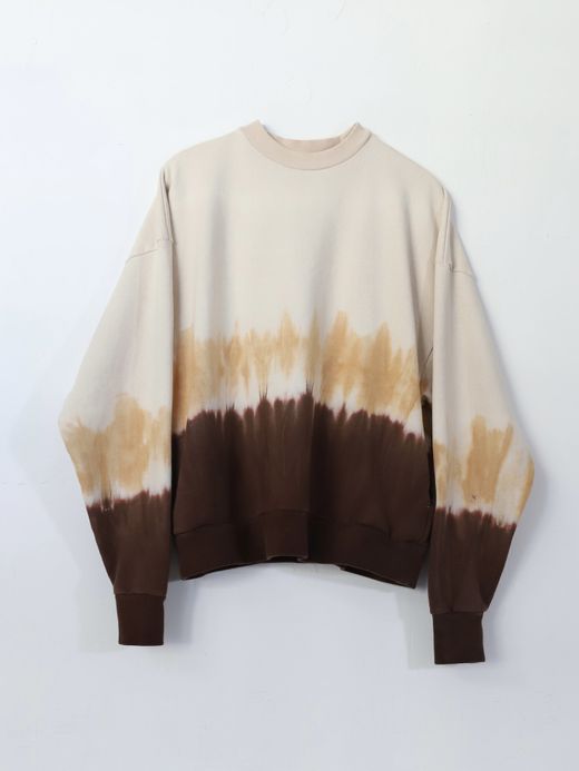 AMBERGLEAM TIE DYE PILE PULLOVER / Coffee