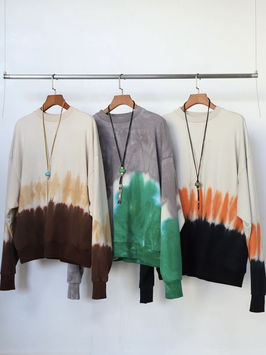 AMBERGLEAM TIE DYE PILE PULLOVER / Coffee