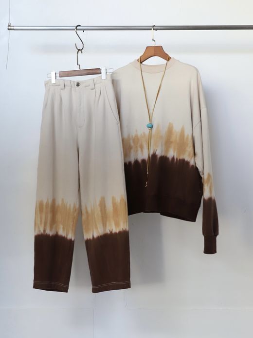 AMBERGLEAM TIE DYE PILE PULLOVER / Coffee
