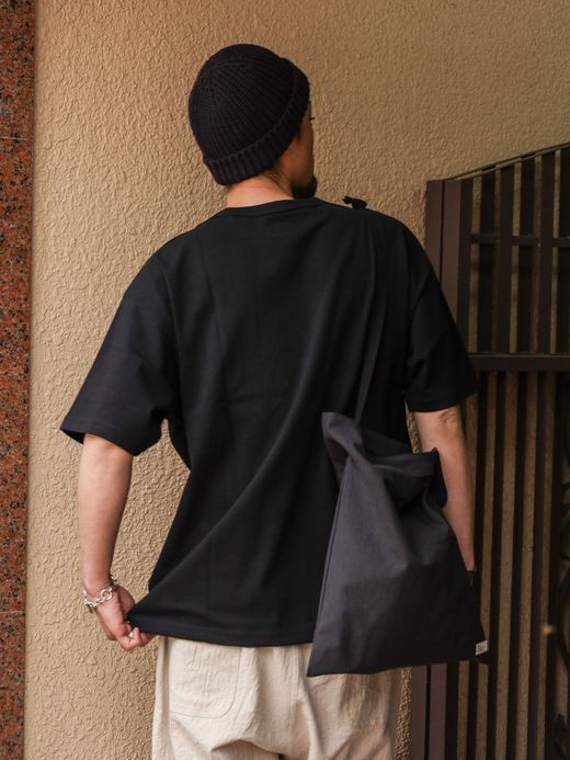 organicsta 7.3oz ORGANIC HEAVY COTTON SHORT SLEEVE POCKET TEE / Black