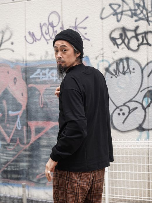 Audience VORTEX 8オンス モックネックバルーン L/S TEE / Black