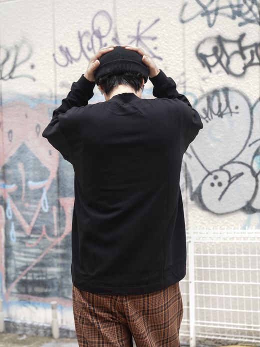 Audience VORTEX 8オンス モックネックバルーン L/S TEE / Black