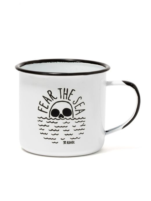 ROARK REVIVAL "FEAR THE SEA" ENAMEL MUG / White