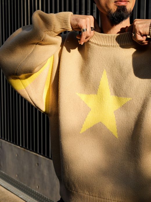 AMBERGLEAM STAR JAGUARD SWEATER / Vanilla