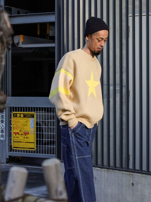 AMBERGLEAM STAR JAGUARD SWEATER / Vanilla