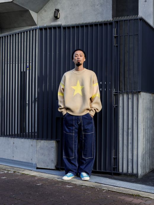 AMBERGLEAM STAR JAGUARD SWEATER / Vanilla