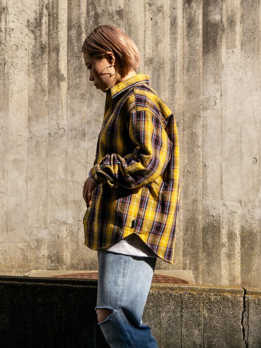 fulton OWN WAY BIG SHIRTS (HEAVY NEL) / Yellow check