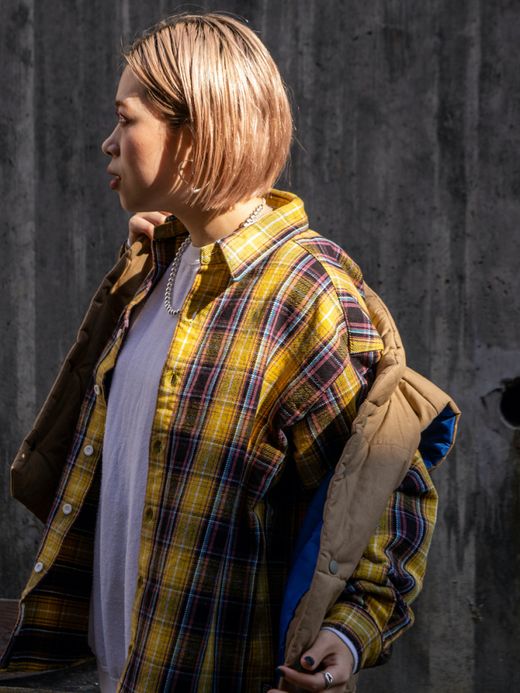fulton OWN WAY BIG SHIRTS (HEAVY NEL) / Yellow check
