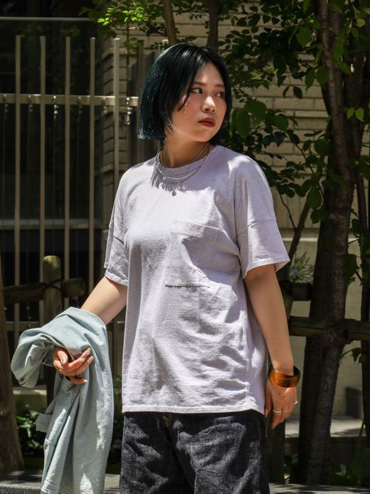 remilla ハングポケットTee / ホワイト杢