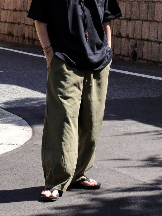 ANACHRONORM HEM TUCK EASY PANTS / Olive