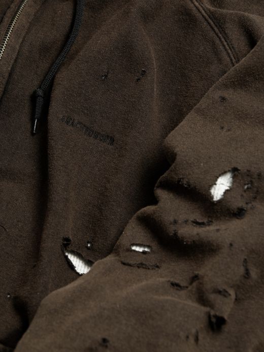 ANACHRONORM HARD DAMAGED INNER WAFFLE SWEAT PARKA / Black