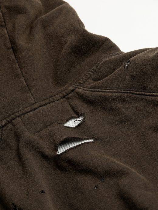 ANACHRONORM HARD DAMAGED INNER WAFFLE SWEAT PARKA / Black