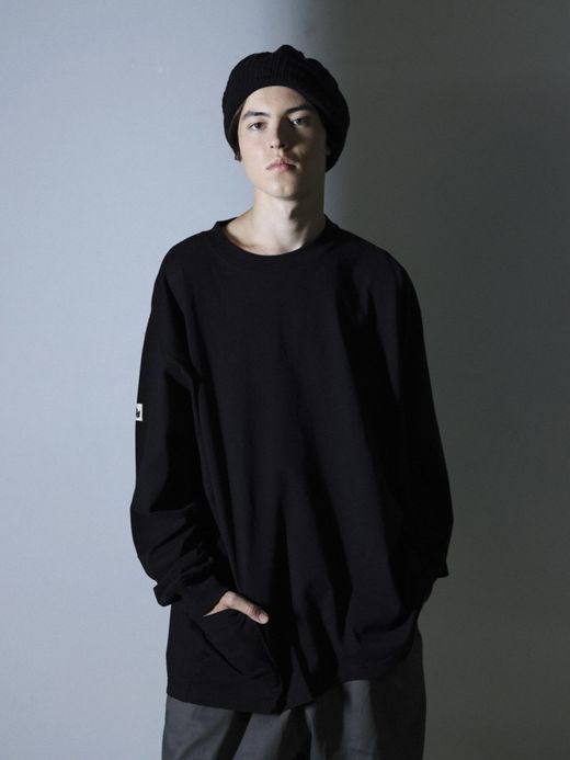 organicsta ORGANIC COTTON CHILL POCKET LONG TEE / Black
