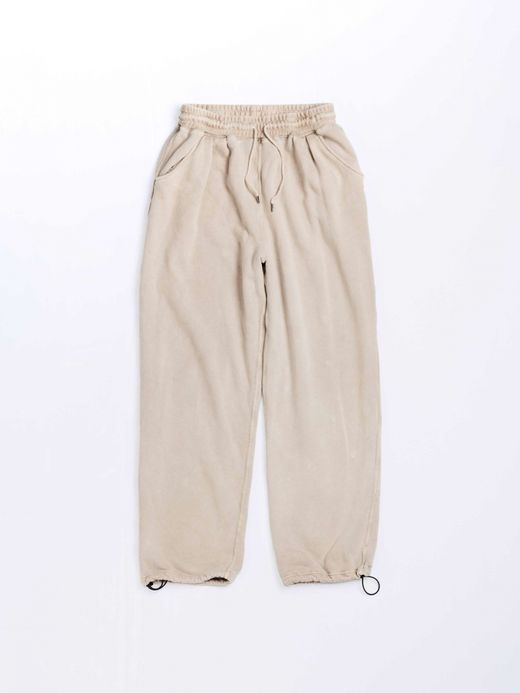 ANACHRONORM PIGMENT DYED TUCK WIDE SWEAT PANTS / Beige